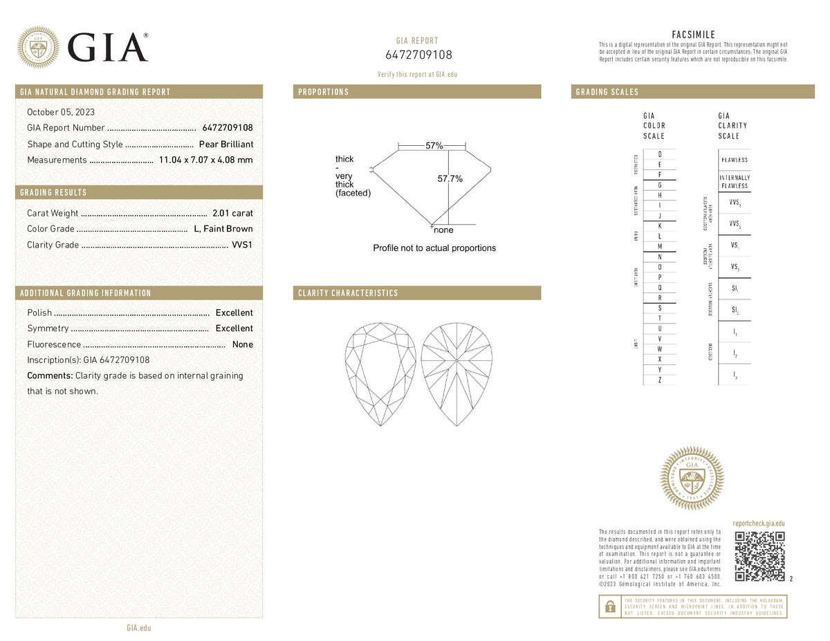 2.01ct | L/VVS1 Pear Shape Brilliant Cut Diamond (GIA) - Modern Rustic Diamond
