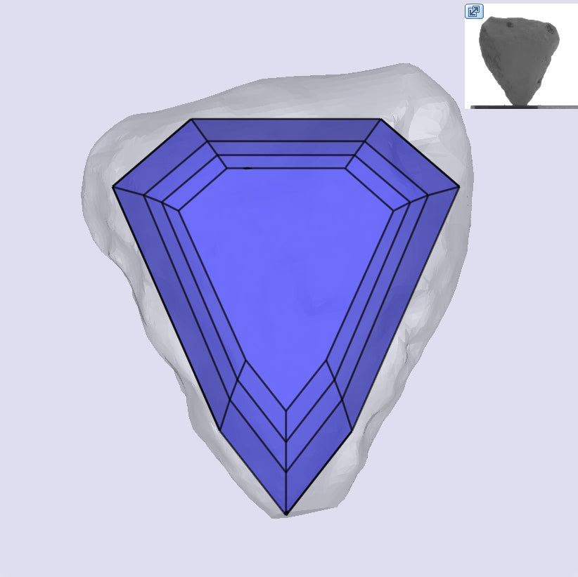 0.70ct | D/VS-SI Shield Shape Step Cut Diamond - Modern Rustic Diamond