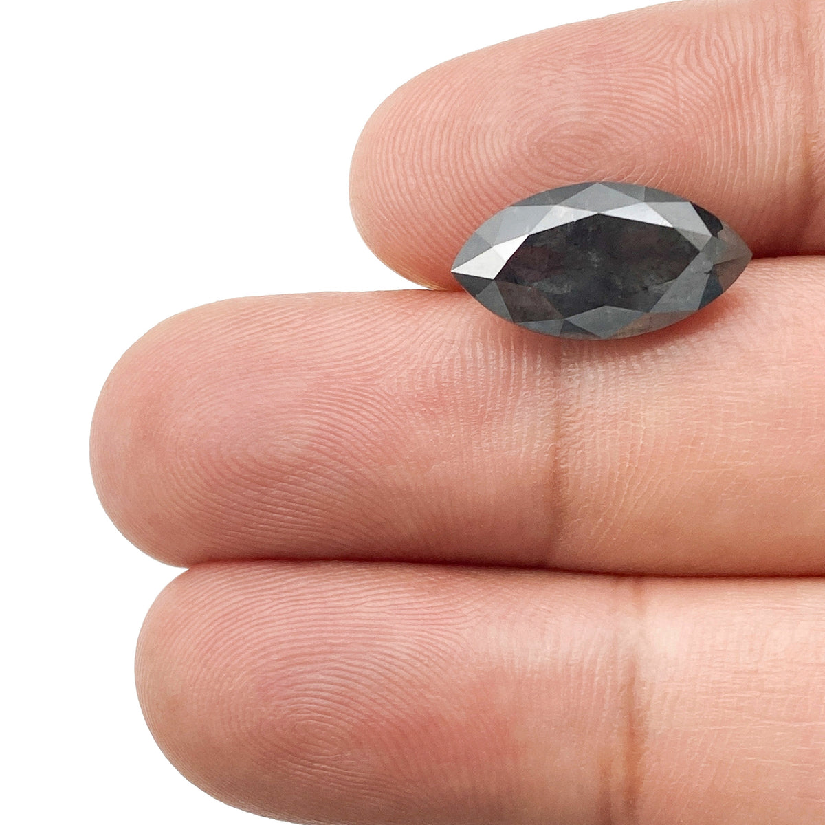 5.49ct | Salt & Pepper Marquise Shape Brilliant Cut Diamond - Modern Rustic Diamond