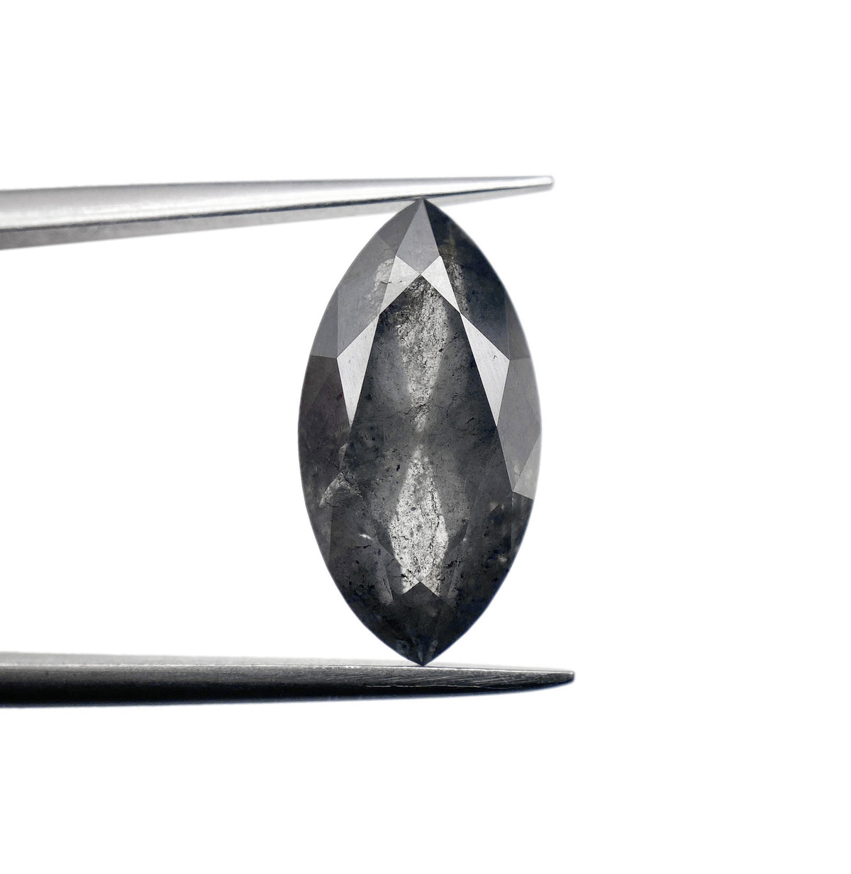 5.49ct | Salt & Pepper Marquise Shape Brilliant Cut Diamond - Modern Rustic Diamond