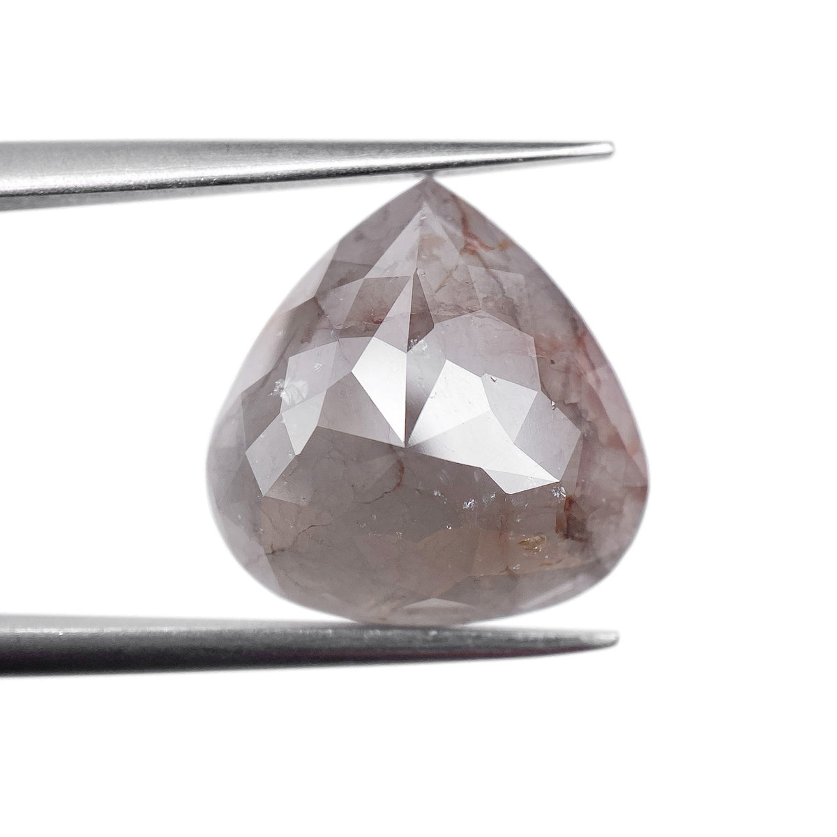 5.64ct | Salt & Pepper Pear Shape Rose Cut Diamond - Modern Rustic Diamond