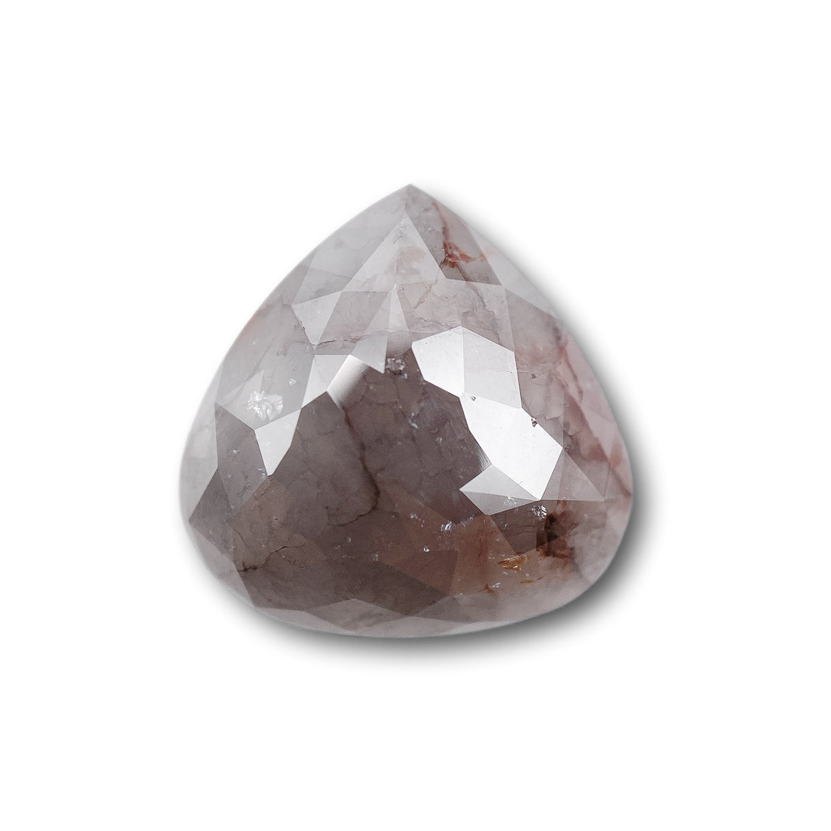 5.64ct | Salt & Pepper Pear Shape Rose Cut Diamond - Modern Rustic Diamond