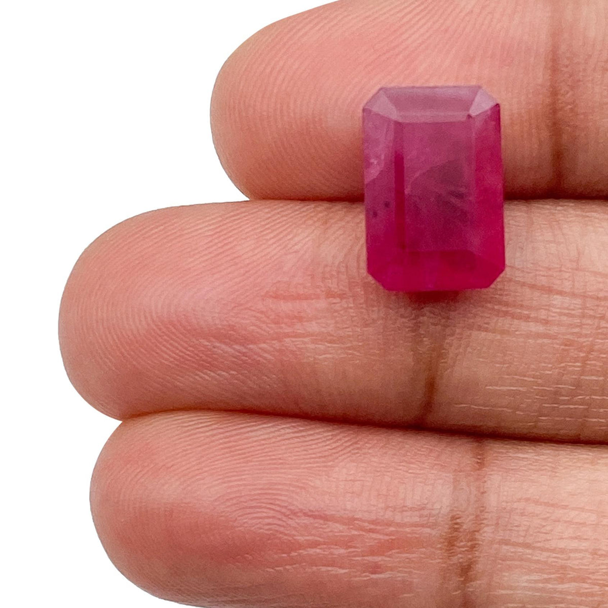 5.78ct | Red/ Emerald Shape Step Cut Diamond - Modern Rustic Diamond