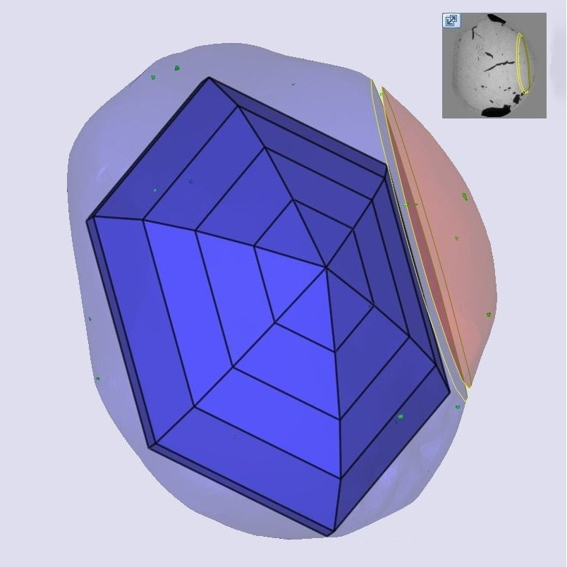 1.54ct | U-V/VVS2 Hexagon Shape Step Cut Diamond (GIA) - Modern Rustic Diamond