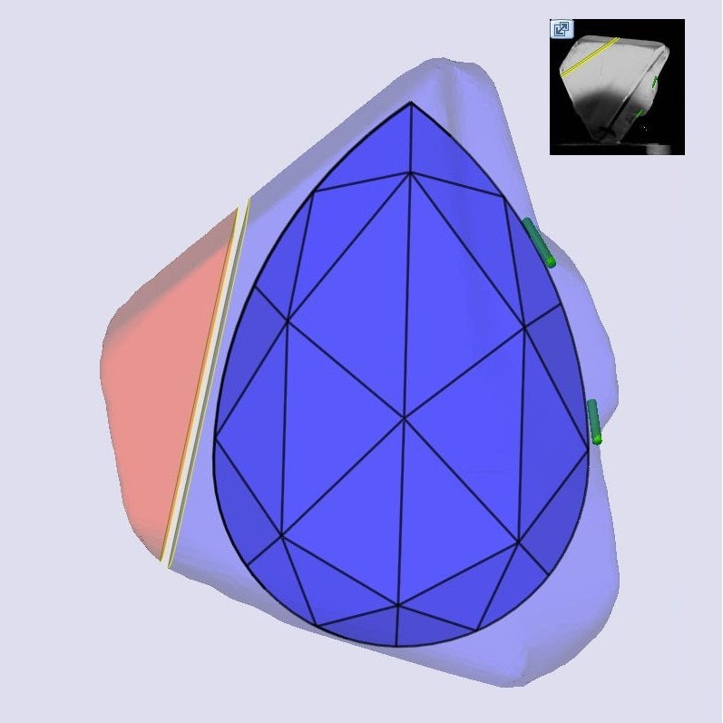 0.98ct | E-F/SI Pear Shape Rose Cut Diamond - Modern Rustic Diamond