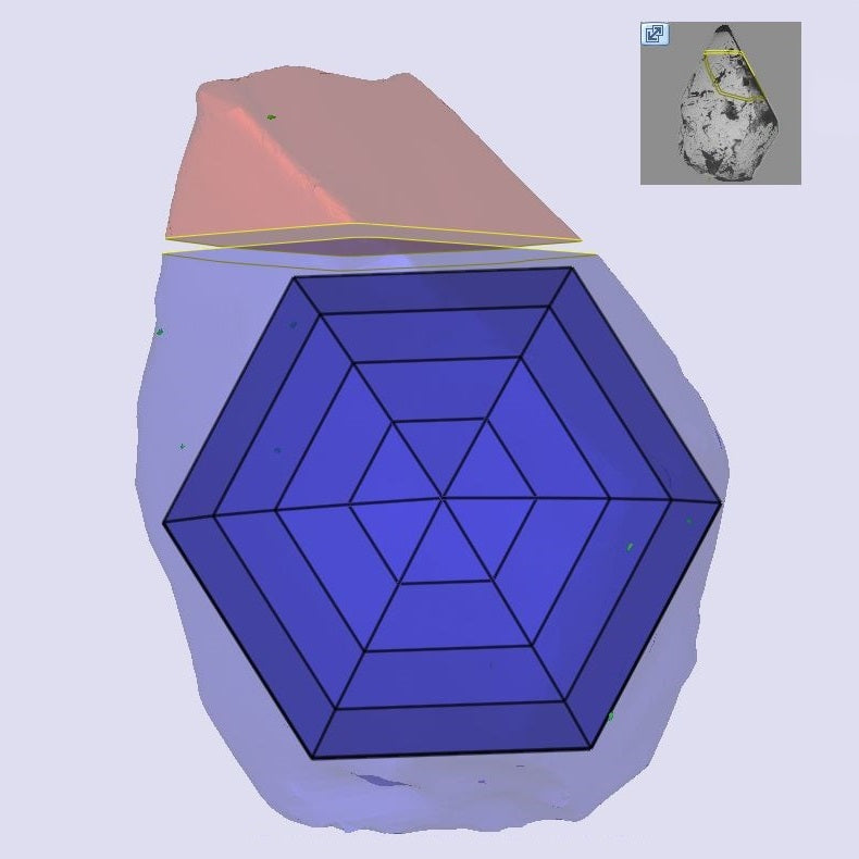 0.79ct | Champagne VVS2 Hexagon Shape Step Cut Diamond (GIA) - Modern Rustic Diamond