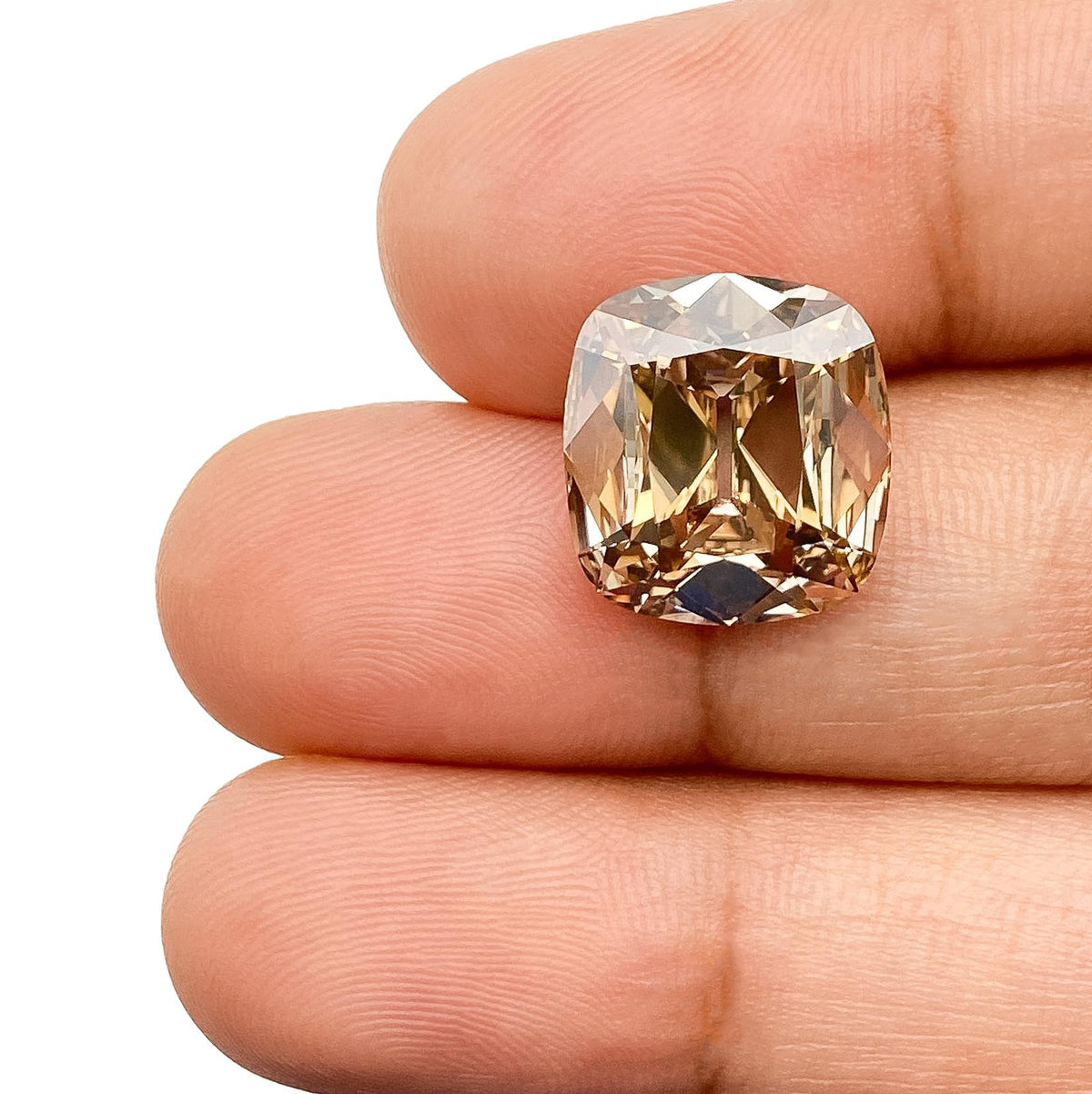 6.01ct | Champagne VS1 Cushion Shape Old Mine Cut Diamond (GIA) - Modern Rustic Diamond