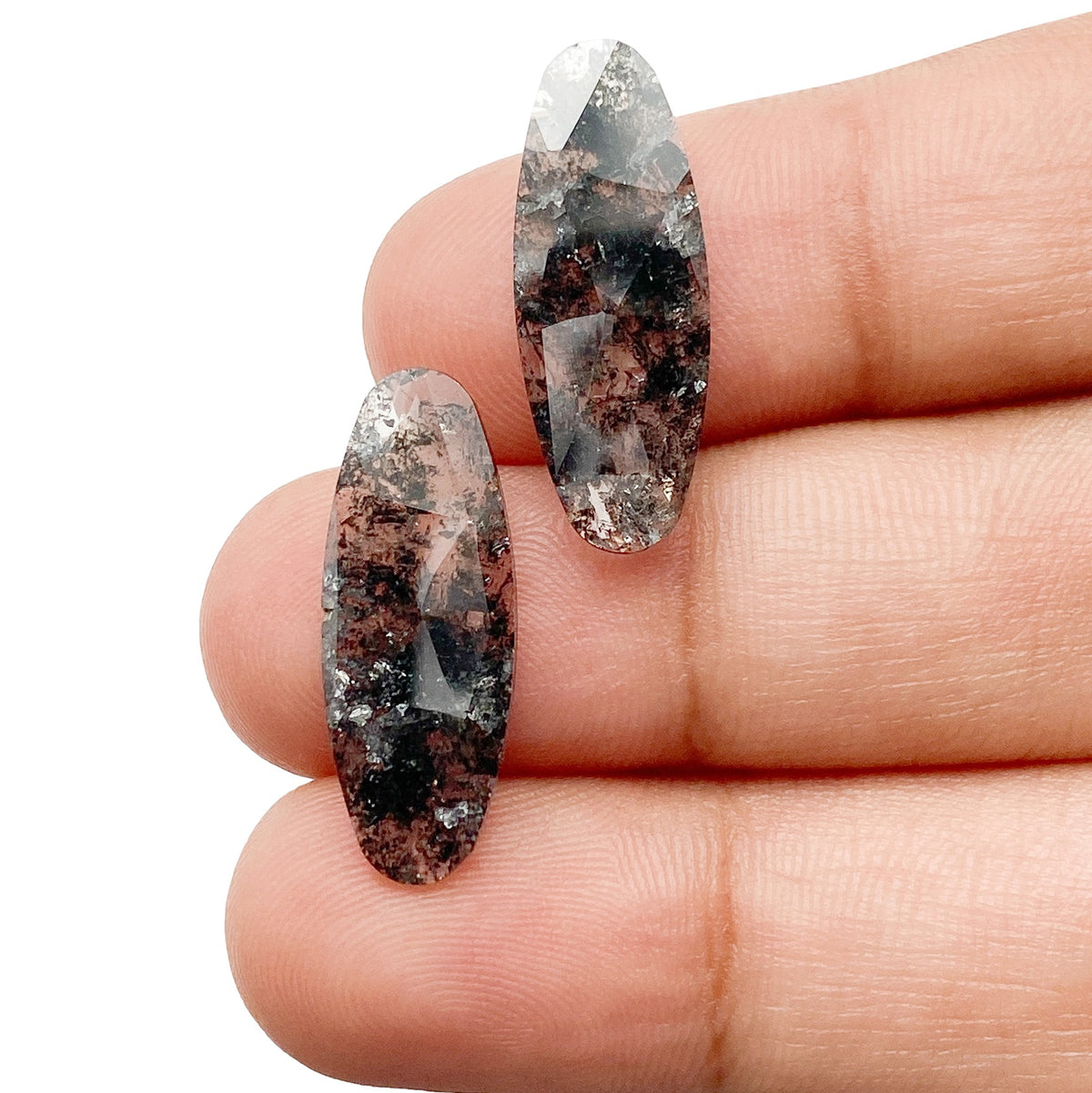 6.13cttw | Rustic Oval Shape Rose Cut Diamond Matched Pair - Modern Rustic Diamond