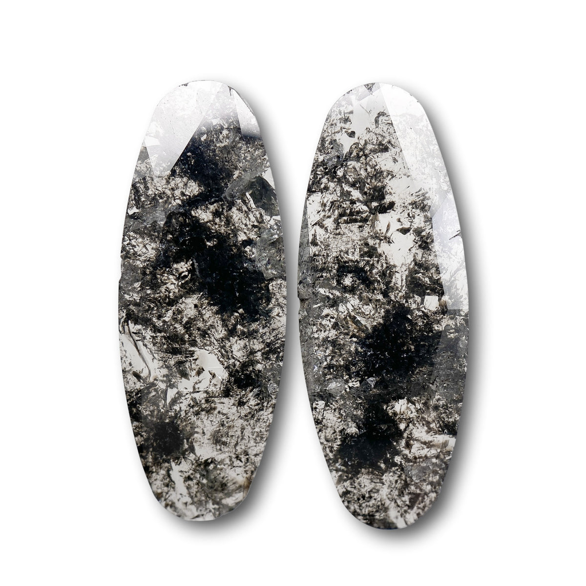 6.13cttw | Rustic Oval Shape Rose Cut Diamond Matched Pair - Modern Rustic Diamond