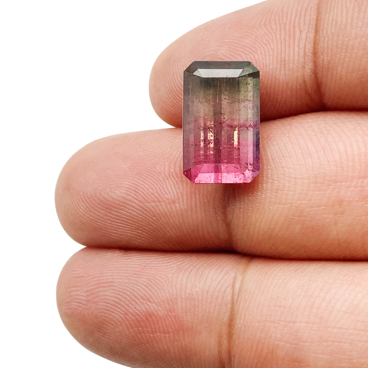 6.29ct |  Emerald Shape Step Cut Tourmaline - Modern Rustic Diamond