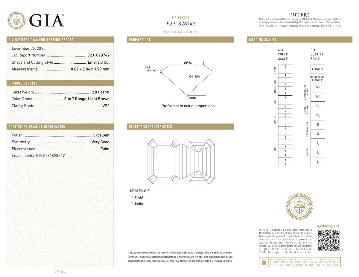 2.01ct | Champagne VS2 Emerald Shape Step Cut Diamond (GIA) - Modern Rustic Diamond
