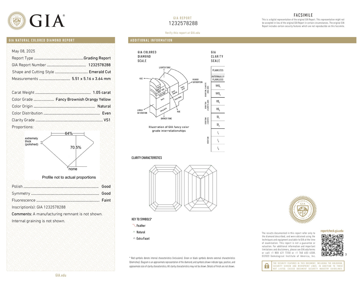 1.05ct | Champagne VS1 Emerald Shape Brilliant Cut Diamond (GIA) - Modern Rustic Diamond