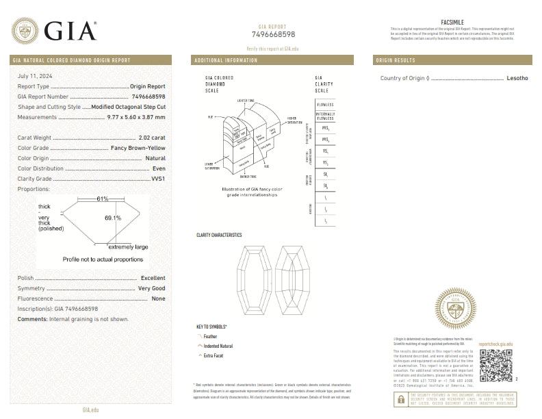 2.02ct | Champagne VVS1 Octagonal Shape Step Cut Diamond (GIA) - Modern Rustic Diamond
