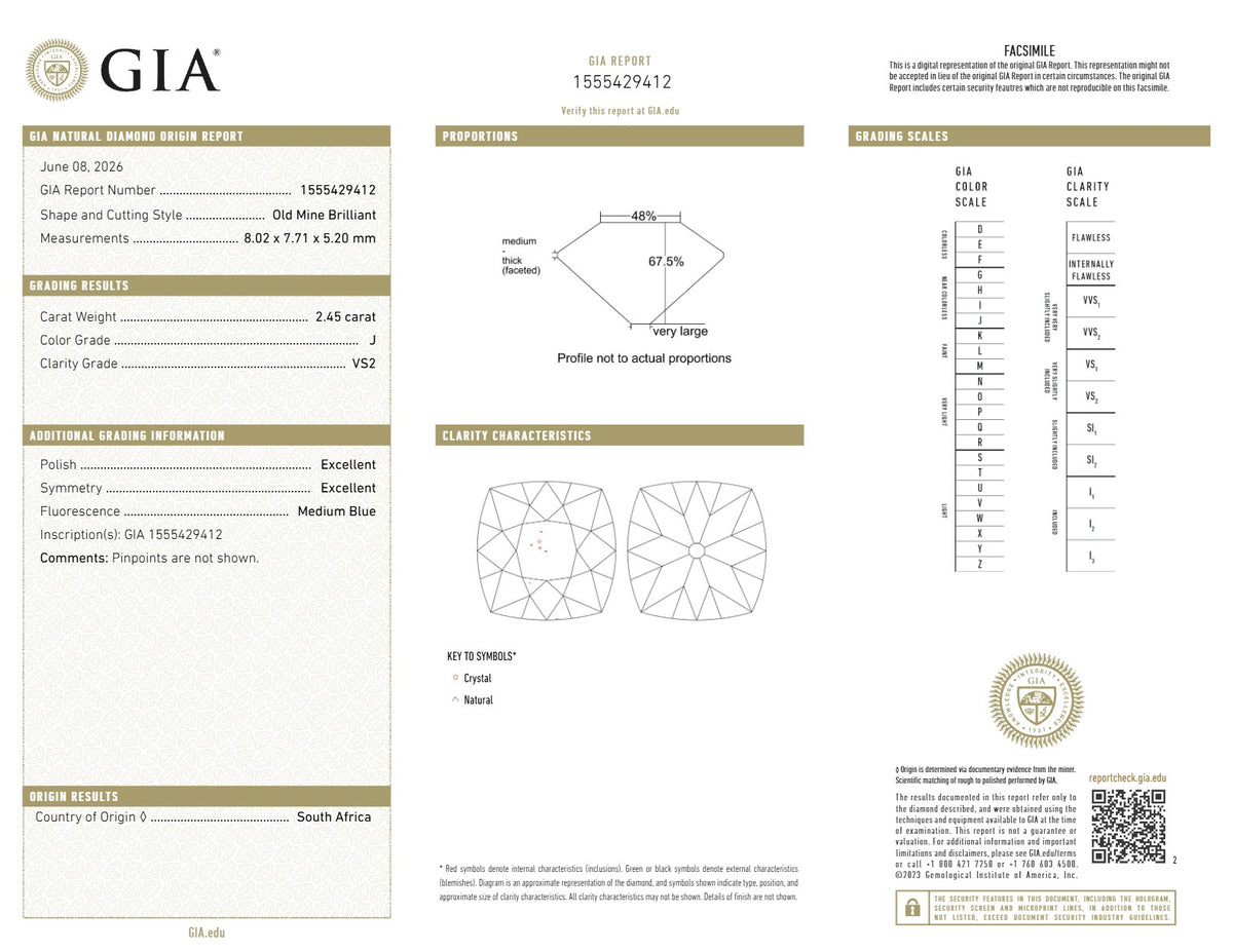 2.45ct | J/VS2 Cushion Shape Brilliant Cut Diamond (GIA) - Modern Rustic Diamond