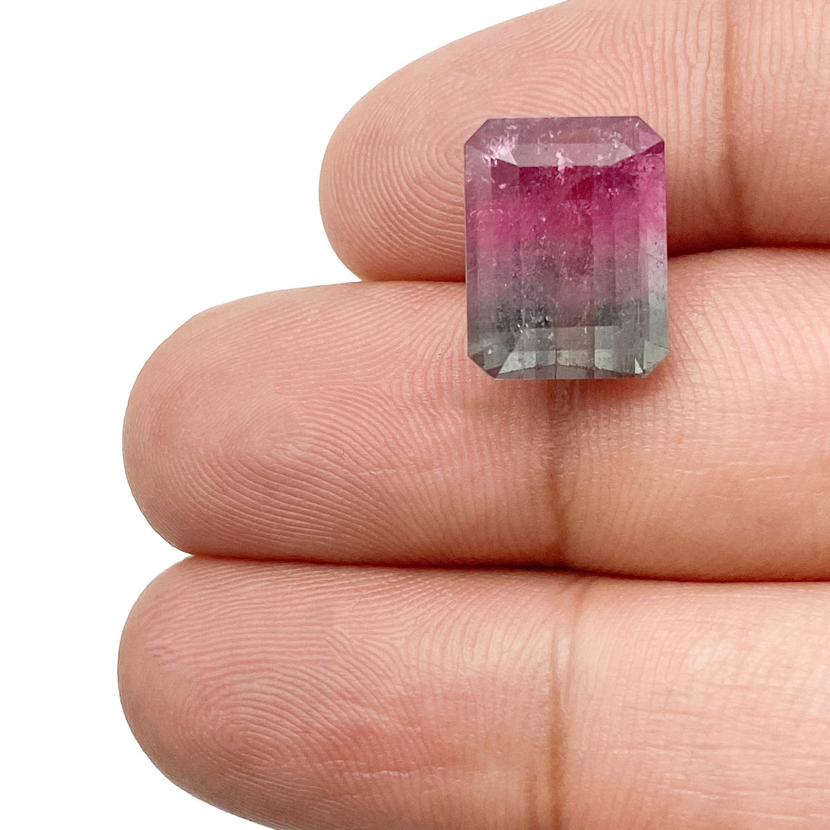 7.29ct |  Emerald Shape Step Cut Tourmaline - Modern Rustic Diamond