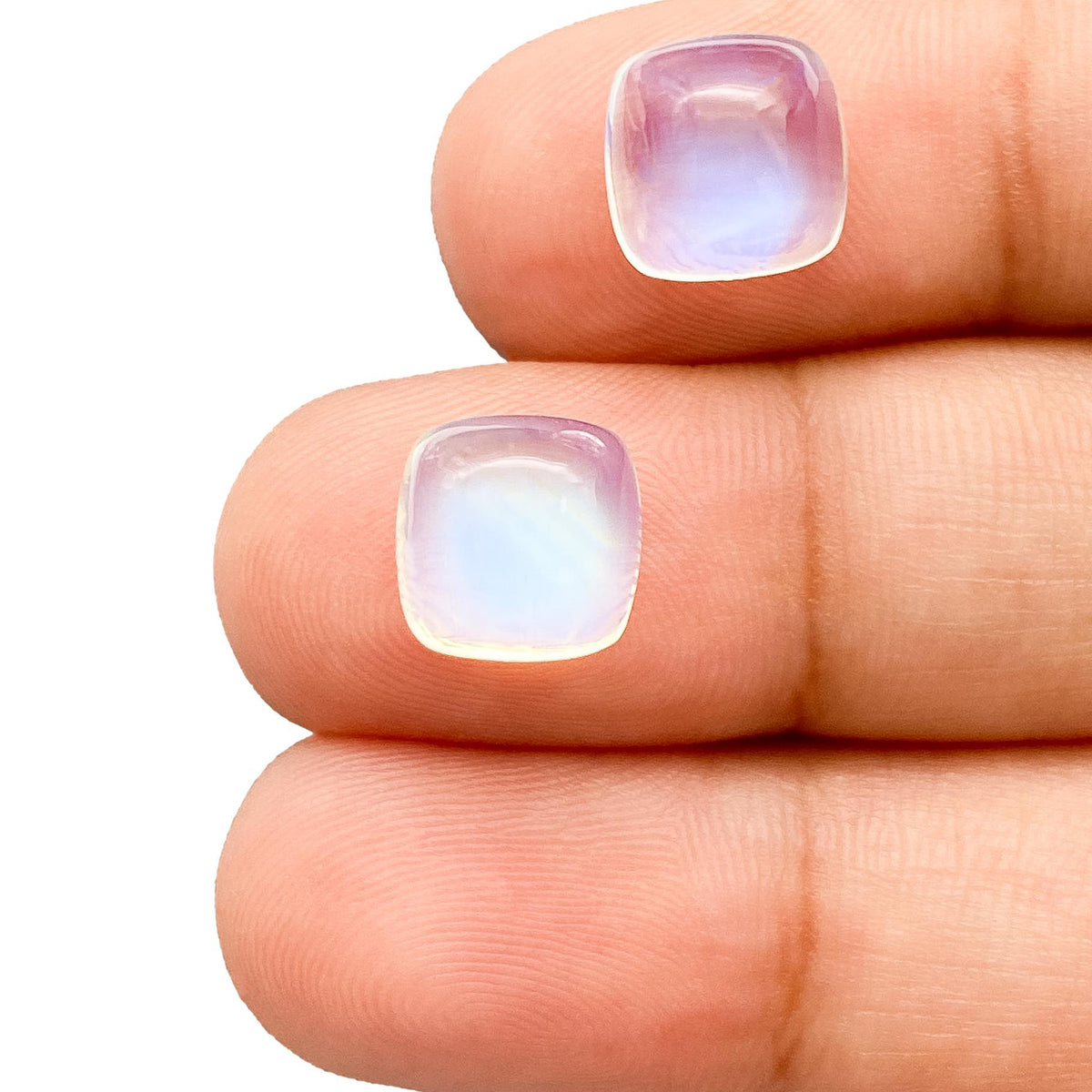 7.32cttw | Blue Cushion Shape  Diamond Matched Pair - Modern Rustic Diamond