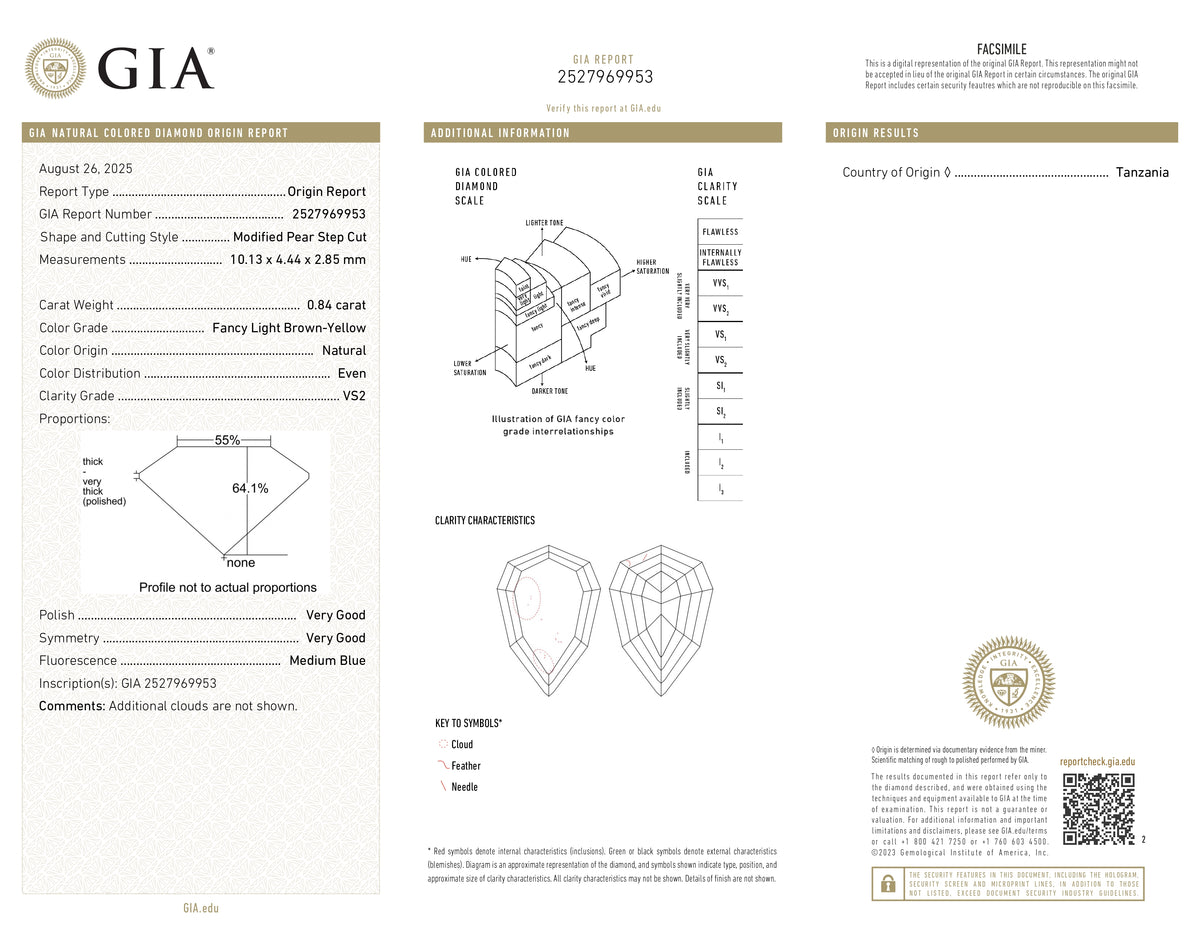 0.84ct | Fancy Light Brownish Yellow VS2 Pear Shape Lattice Cut Diamond (GIA) - Modern Rustic Diamond
