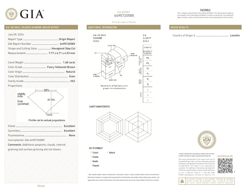 1.68ct | Champagne VS2 Hexagon Shape Step Cut Diamond (GIA) - Modern Rustic Diamond