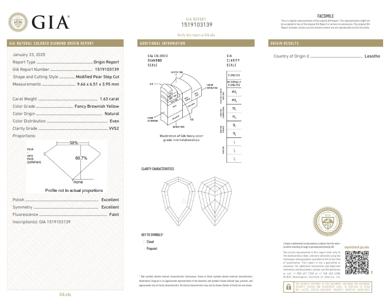 1.63ct | Champagne VVS2 Pear Shape Lattice Cut Diamond (GIA) - Modern Rustic Diamond