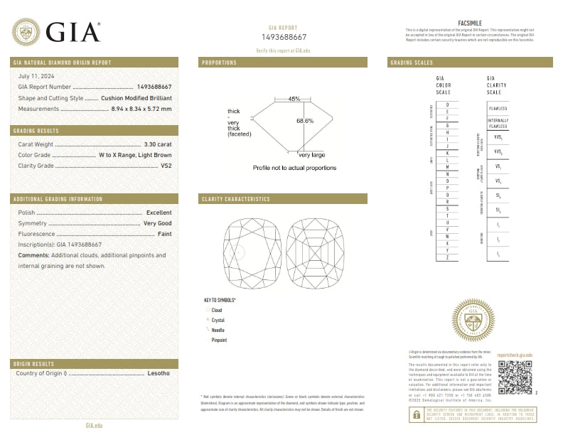 3.30ct | W-X/VS2 Cushion Shape Old Mine Cut Diamond (GIA) - Modern Rustic Diamond