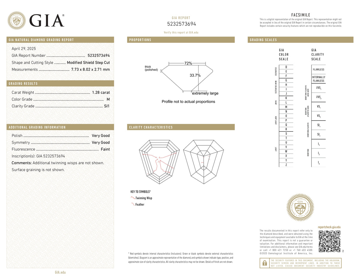 1.28ct | M/SI1 Shield Shape Portrait Cut Diamond (GIA) - Modern Rustic Diamond