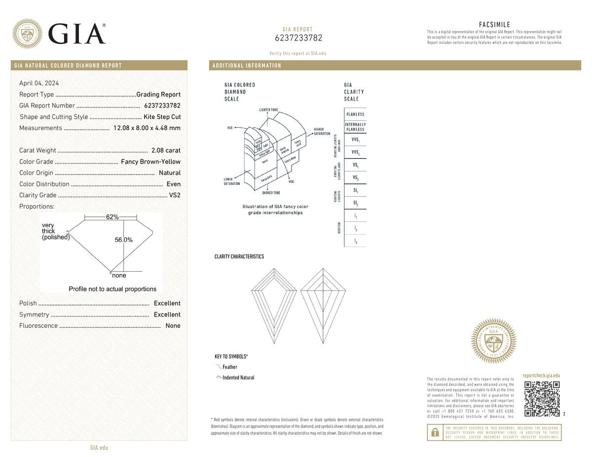 2.08ct | Fancy Brownish Yellow VS2 Kite Shape Step Cut Diamond (GIA) - Modern Rustic Diamond