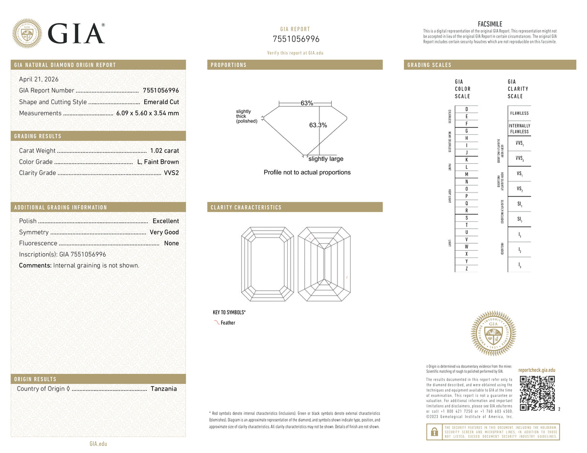 1.02ct | L/VVS2 Asscher Shape Step Cut Diamond (GIA) - Modern Rustic Diamond