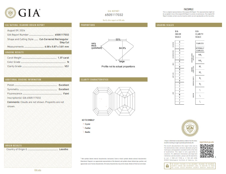 1.37ct | N/VS1 Asscher Shape Step Cut Diamond (GIA) - Modern Rustic Diamond
