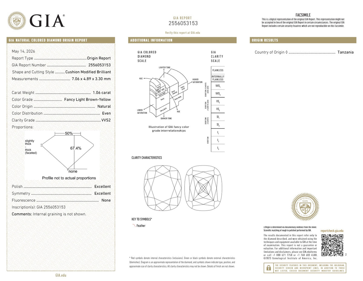 1.06ct | Fancy Light Brownish Yellow VVS2 Cushion Shape Old Mine Cut Diamond (GIA) - Modern Rustic Diamond