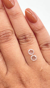 0.73cttw | F-G VS-SI Round Shape Rose Cut Diamond Matched Pair - Modern Rustic Diamond