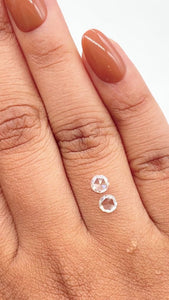 0.54cttw | F-G VS-SI Round Shape Rose Cut Diamond Matched Pair - Modern Rustic Diamond