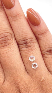 0.86cttw | H VS2 Round Shape Rose Cut Diamond Matched Pair - Modern Rustic Diamond