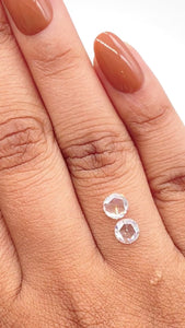 0.81cttw | G VS2 Round Shape Rose Cut Diamond Matched Pair - Modern Rustic Diamond