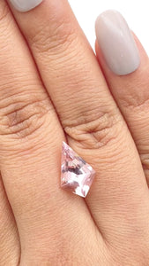 3.01ct |  Kite Shape Step Cut Morganite - Modern Rustic Diamond