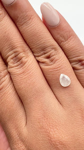 0.79ct | Salt & Pepper Pear Shape Rose Cut Diamond - Modern Rustic Diamond