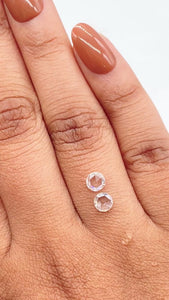 0.90cttw | E-F VS-SI Round Shape Rose Cut Diamond Matched Pair - Modern Rustic Diamond