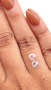 0.66cttw | I VS2-SI1 Round Shape Rose Cut Diamond Matched Pair - Modern Rustic Diamond