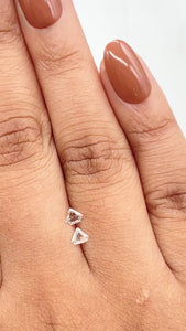 0.23cttw | E-F VVS Shield Shape Step Cut Diamond Matched Pair - Modern Rustic Diamond