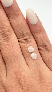 1.30cttw | Rustic Cushion Shape Rose Cut Diamond Matched Pair - Modern Rustic Diamond