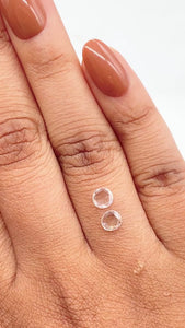0.51cttw | H-I VVS Round Shape Rose Cut Diamond Matched Pair - Modern Rustic Diamond