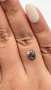 1.66ct | Salt & Pepper Cushion Shape Rose Cut Diamond - Modern Rustic Diamond
