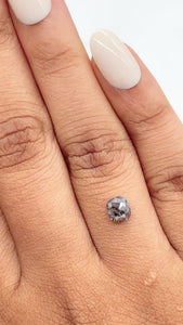 0.65ct | Salt & Pepper Cushion Shape Rose Cut Diamond - Modern Rustic Diamond