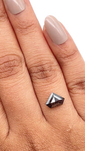 1.28ct | Salt & Pepper Shield Shape Step Cut Diamond - Modern Rustic Diamond