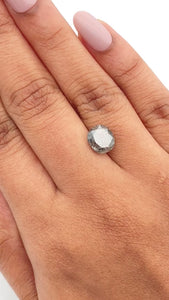 2.90ct | Salt & Pepper Cushion Shape Brilliant Cut Diamond - Modern Rustic Diamond