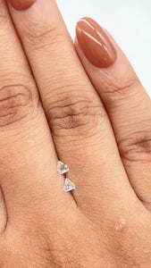0.23cttw | E-F VVS Shield Shape Step Cut Diamond Matched Pair - Modern Rustic Diamond
