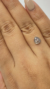1.05ct | Salt & Pepper Pear Shape Rose Cut Diamond - Modern Rustic Diamond