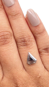1.23ct | Salt & Pepper Shield Shape Rose Cut Diamond - Modern Rustic Diamond