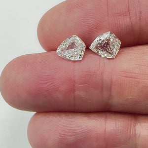 2.98cttw | F-G VS-SI Kite Shape Step Cut Diamond Matched Pair - Modern Rustic Diamond