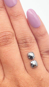 1.76cttw | Black Cushion Shape Rose Cut Diamond Matched Pair - Modern Rustic Diamond