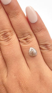 1.81ct | Salt & Pepper Pear Shape Rose Cut Diamond - Modern Rustic Diamond